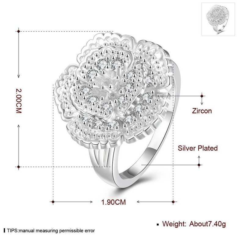 Wholesale Fashion wholesale jewelry from China Cubic Zirconia Flower Design For Women Ring Romantic Anniversary Birthday Gift  TGSPR477 0