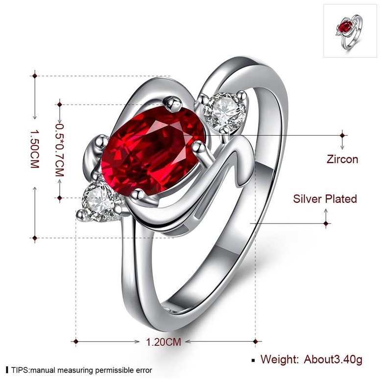 Wholesale Multicolor Women's Rings Elegant Silver Plant Red Glass Ring Jewelry Ring Wedding Party Christmas Gift TGSPR002 0