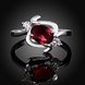 Wholesale Multicolor Women's Rings Elegant Silver Plant Red Glass Ring Jewelry Ring Wedding Party Christmas Gift TGSPR002 1 small