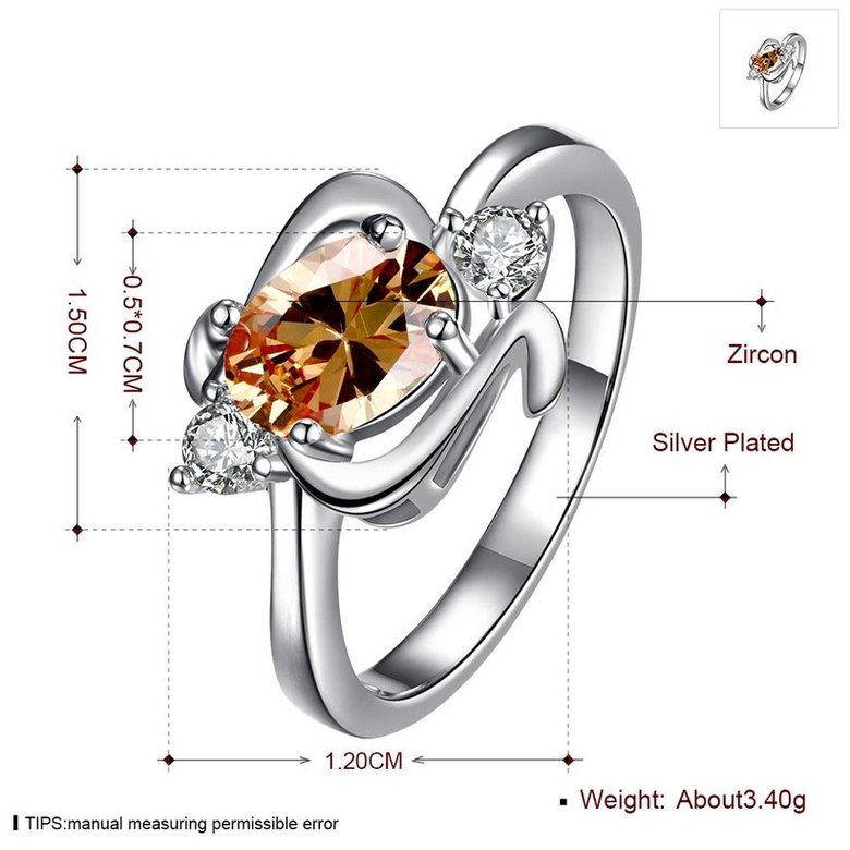 Wholesale Classic Fashion Female Ring from China Jewelry champagne oval Zircon Rings for Women Girl Jewelry Girlfriend Birthday Gift  TGSPR483 0