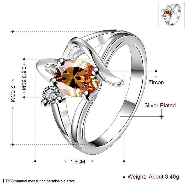 Wholesale Classic Fashion Female Ring from China Jewelry champagne oval Zircon Rings for Women Girl Jewelry Girlfriend Birthday Gift  TGSPR490 0