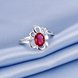 Wholesale Romantic Classical Female AAA Crystal red Zircon Stone Ring Silver color Finger Ring Promise Engagement Rings for Women TGSPR524 3 small