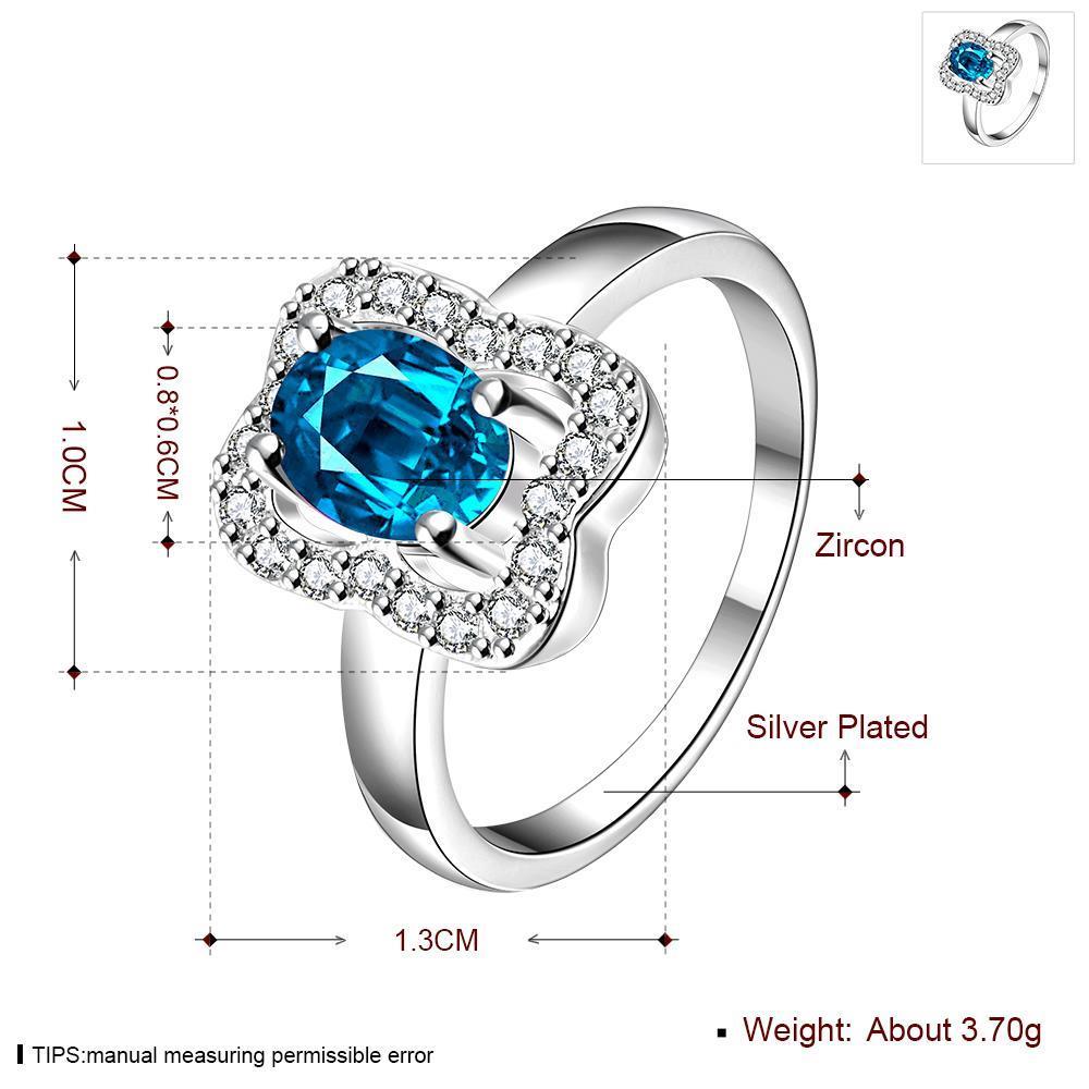 Wholesale Trendy popular classic personality Geometric Blue CZ Ring For Wedding Engagement Jewelry Accessory Fine Rhinestone TGSPR014 0