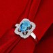 Wholesale Trendy popular classic personality Geometric Blue CZ Ring For Wedding Engagement Jewelry Accessory Fine Rhinestone TGSPR014 2 small