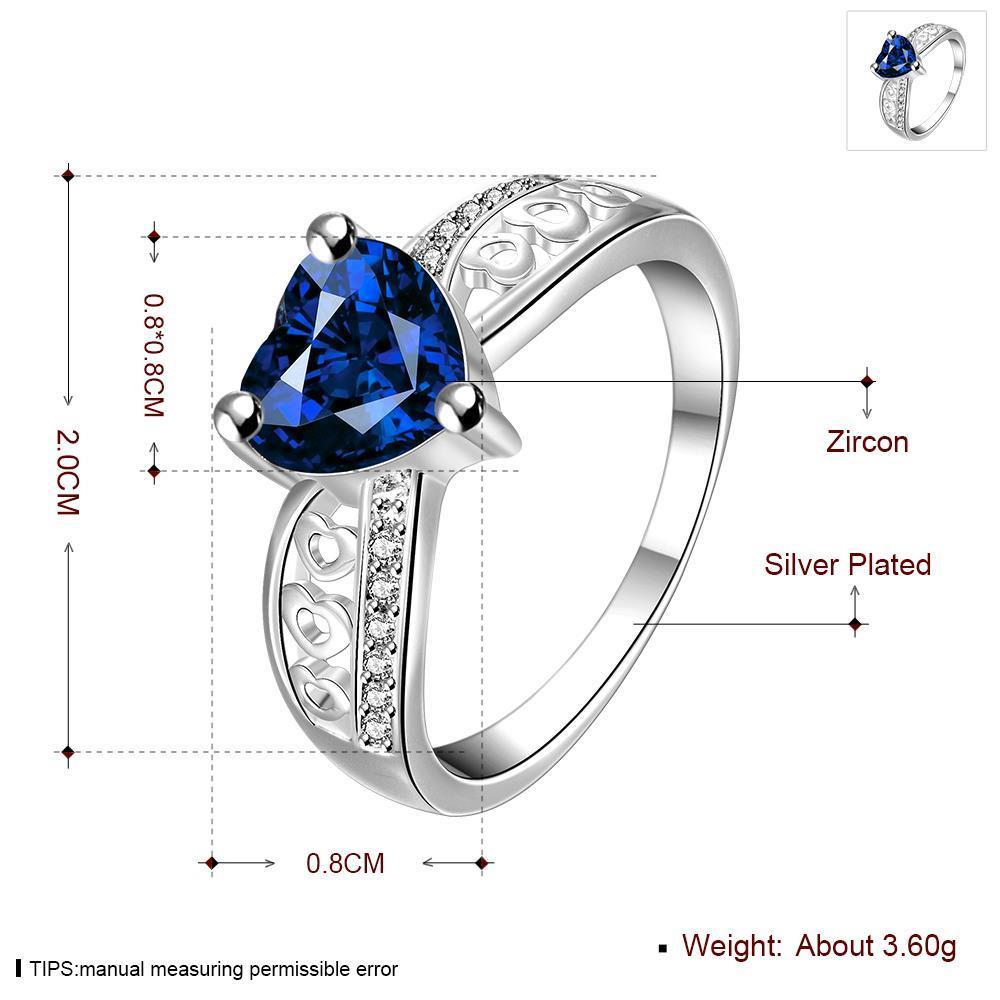 Wholesale Hot sale rings Heart blue Zircon Rings For Women Wedding Jewelry Vintage Fashion CZ Stone Engagement Promise jewelry Bridal TGSPR554 0