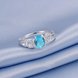 Wholesale Fashion jewelry from China Romantic Classical blue Zircon Ring Silver color Finger ring Promise Engagement Rings for Women TGSPR566 4 small
