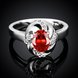 Wholesale jewelry from China Romantic Classical red Zircon Ring Silver Finger jewelry party Promise Engagement Rings for Women TGSPR577 1 small