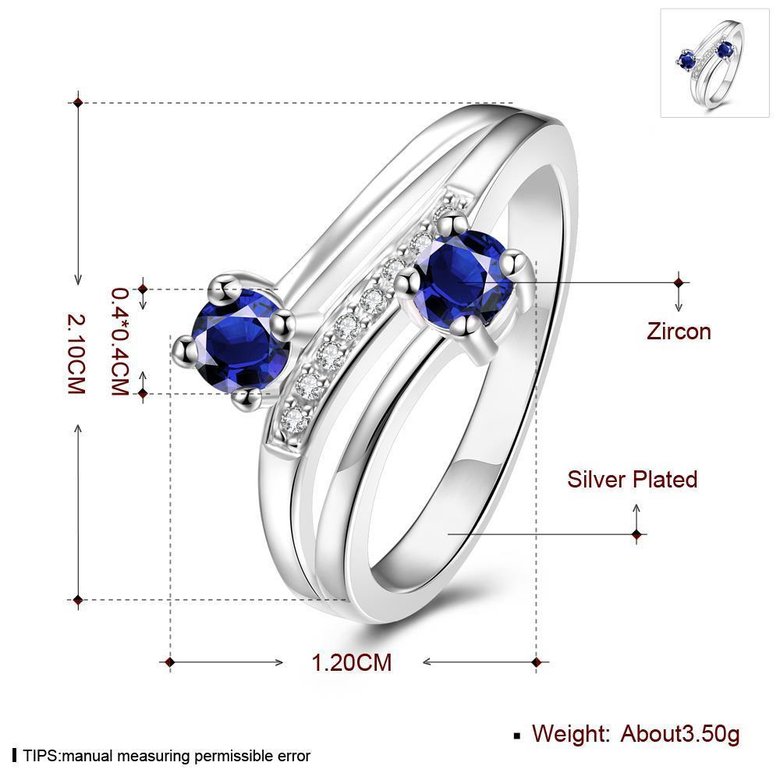 Wholesale jewelry from China Romantic Classical blue Zircon Ring Silver Finger jewelry party Engagement Rings for Women TGSPR593 1