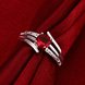 Wholesale jewelry from China Romantic Classical red Zircon Ring Silver Finger jewelry party Promise Engagement Rings for Women TGSPR600 3 small