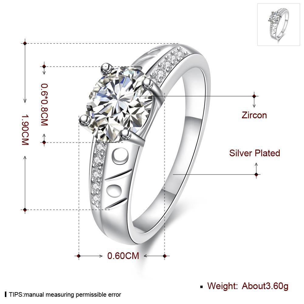 Wholesale Fashion jewelry from China Romantic Classical white Zircon Silver color Finger jewelry Promise Engagement party Rings for Women TGSPR626 0