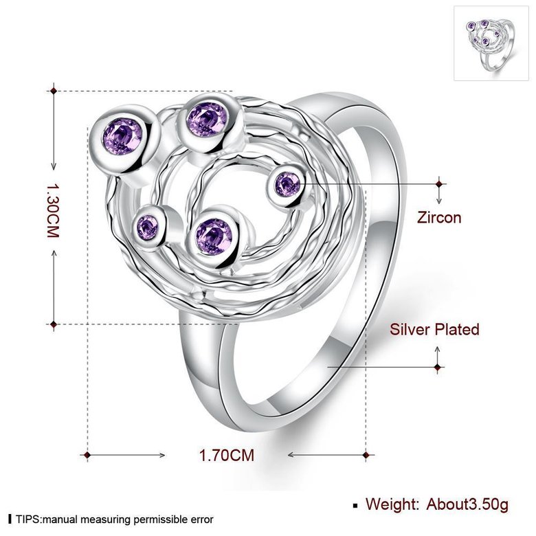 Wholesale Fashion Abstract Ring Galaxy Planet Orbit purple Crystal Ring For Woman Female Engagement Jewelry Cocktail Finger Accessories TGSPR681 0