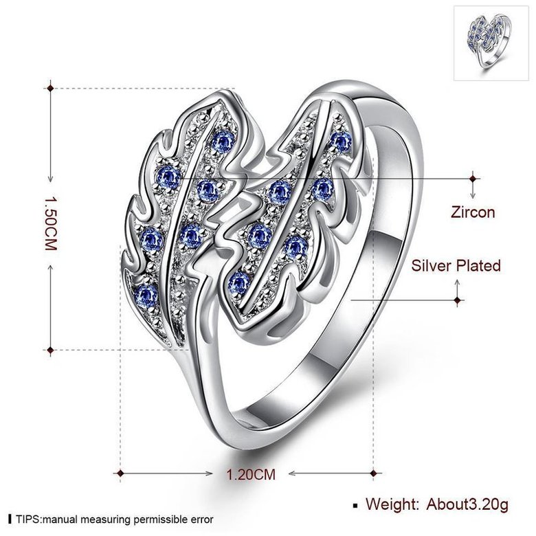 Wholesale Fashion Leaf Rings For Women Girls blue zircon Knuckle Ring Engagement Wedding Party Jewelry TGSPR697 0