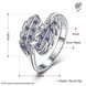 Wholesale Fashion Leaf Rings For Women Girls blue zircon Knuckle Ring Engagement Wedding Party Jewelry TGSPR697 0 small