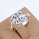 Wholesale Fashion Leaf Rings For Women Girls blue zircon Knuckle Ring Engagement Wedding Party Jewelry TGSPR697 2 small