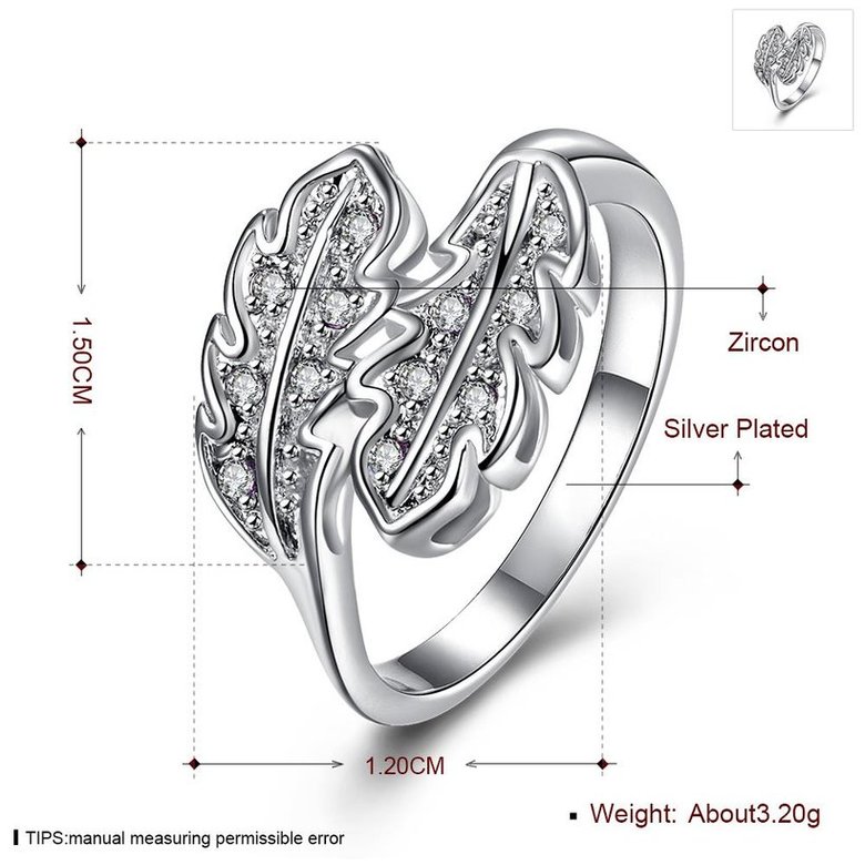 Wholesale Fashion Leaf Rings For Women Girls white zircon Knuckle Ring Engagement Wedding Party Jewelry TGSPR703 0