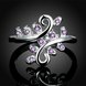 Wholesale Wedding Crystal Silver Color Rings Vine Leaf Design Engagement purple  Zircon Ring Fashion Bijoux For Women Ladies Jewelry Gifts TGSPR708 1 small