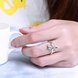 Wholesale Wedding Crystal Silver Color Rings Vine Leaf Design Engagement white Zircon Ring Fashion Bijoux For Women Ladies Jewelry Gifts TGSPR710 4 small
