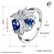 Wholesale Lingmei Beauty Bohemia style Wedding Band Silver Color Jewelry Blue Zircon Women Ring Anniversary Gifts TGSPR032 0 small