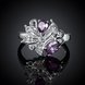 Wholesale Lingmei Beauty Bohemia style Wedding Band Silver Color Jewelry purple Zircon Women Ring Anniversary Gifts TGSPR035 1 small