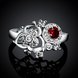 Wholesale Fashion jewelry from China Wedding Band Silver Color Jewelry red Zircon Women Ring Anniversary Gifts TGSPR048 4 small