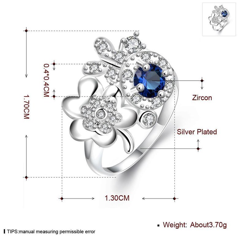 Wholesale Luxury Female Big Flower Ring Unique Style Blue Engagement Ring Vintage Wedding Rings For Women TGSPR078 0