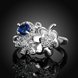 Wholesale Luxury Female Big Flower Ring Unique Style Blue Engagement Ring Vintage Wedding Rings For Women TGSPR078 1 small