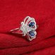 Wholesale Popular creative personality butterfly style Blue CZ Ring 925 Sterling Silver Jewelry Wedding Party Christmas Gift TGSPR004 3 small