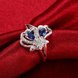 Wholesale Popular creative personality butterfly style Blue CZ Ring 925 Sterling Silver Jewelry Wedding Party Christmas Gift TGSPR004 4 small