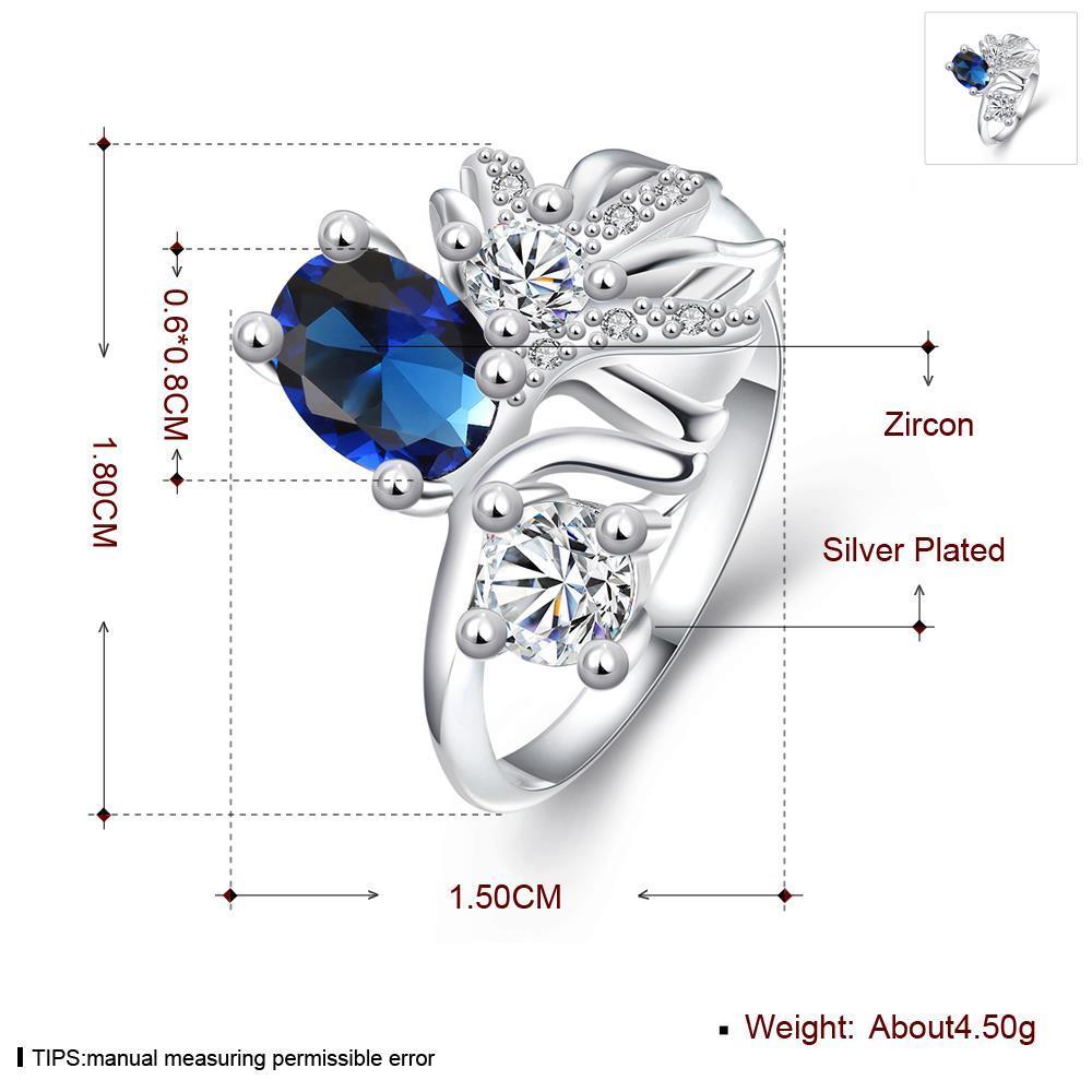 Wholesale rings from China for Lady Promotion Romantic Shiny blue Zircon Banquet Holiday Party Christmas wedding jewelry TGSPR105 0
