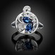 Wholesale rings from China for Lady Promotion romantic Shiny blue Zircon rings Banquet Holiday Party Christmas wedding jewelry TGSPR126 2 small