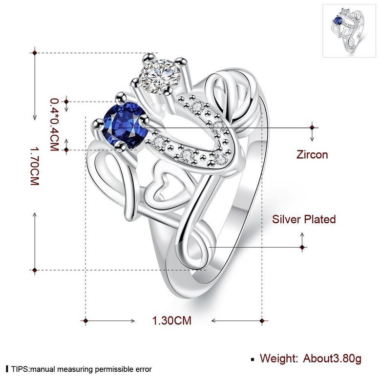 Wholesale rings from China for Lady Promotion romantic Shiny blue Zircon rings Banquet Holiday Party Christmas wedding jewelry TGSPR145 0