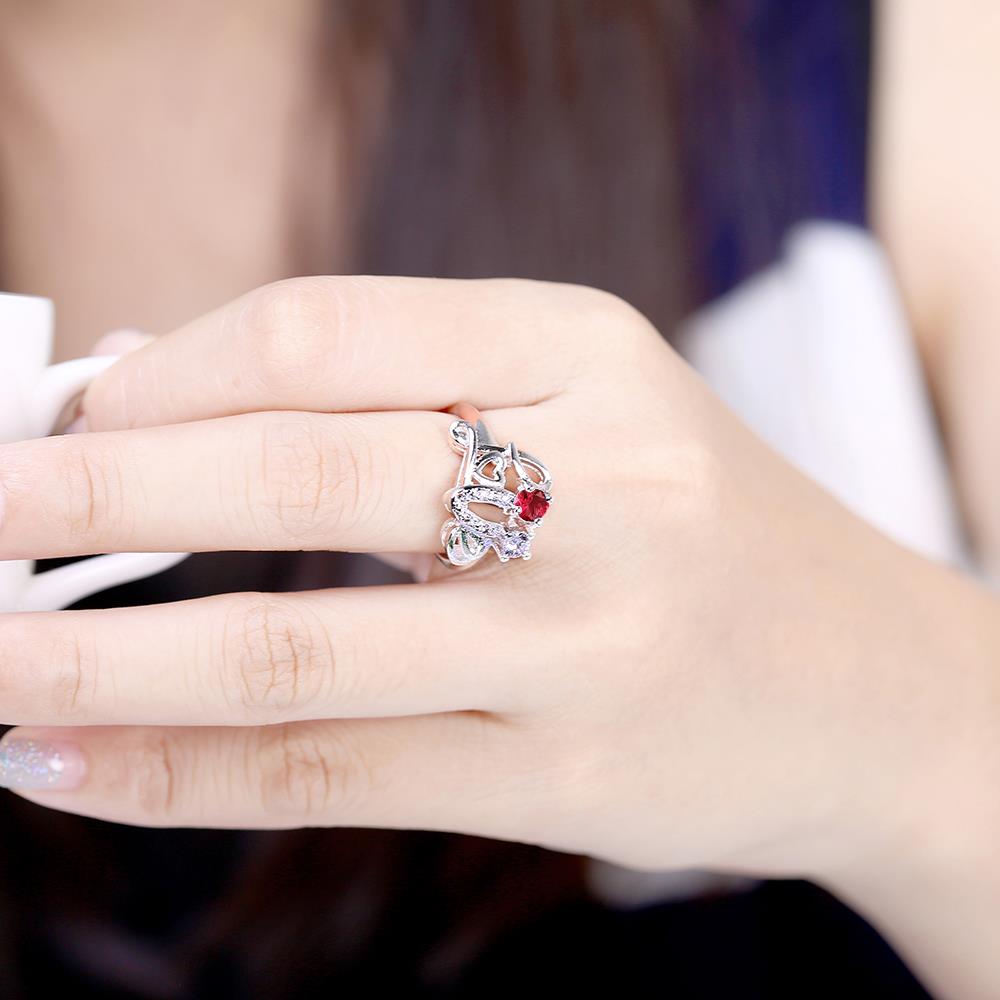 Wholesale rings from China for Lady Promotion romantic Shiny red Zircon rings Banquet Holiday Party Christmas wedding jewelry TGSPR149 4