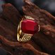 Wholesale Hot sale Euramerican Fashion Vintage big oval Red zircon Stone Signet Ring Men 18K Antique Gold Wedding Band jewelry  TGSTR131 3 small
