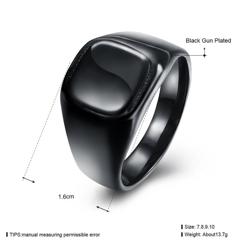 Wholesale Fashion vintage square Black Color Stainless Steel Mens Rings For Boy Friendship gift Jewelry Accessory TGSTR133 3