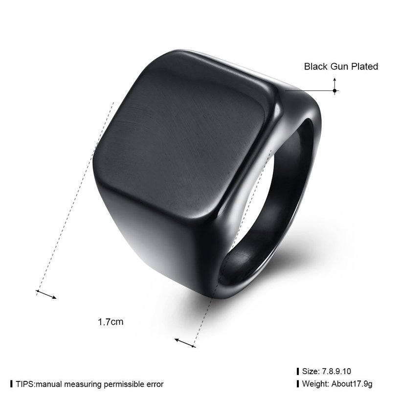 Wholesale Fashion vintage square Black Color Stainless Steel Mens Rings For Boy Friendship gift Jewelry Accessory TGSTR008 4
