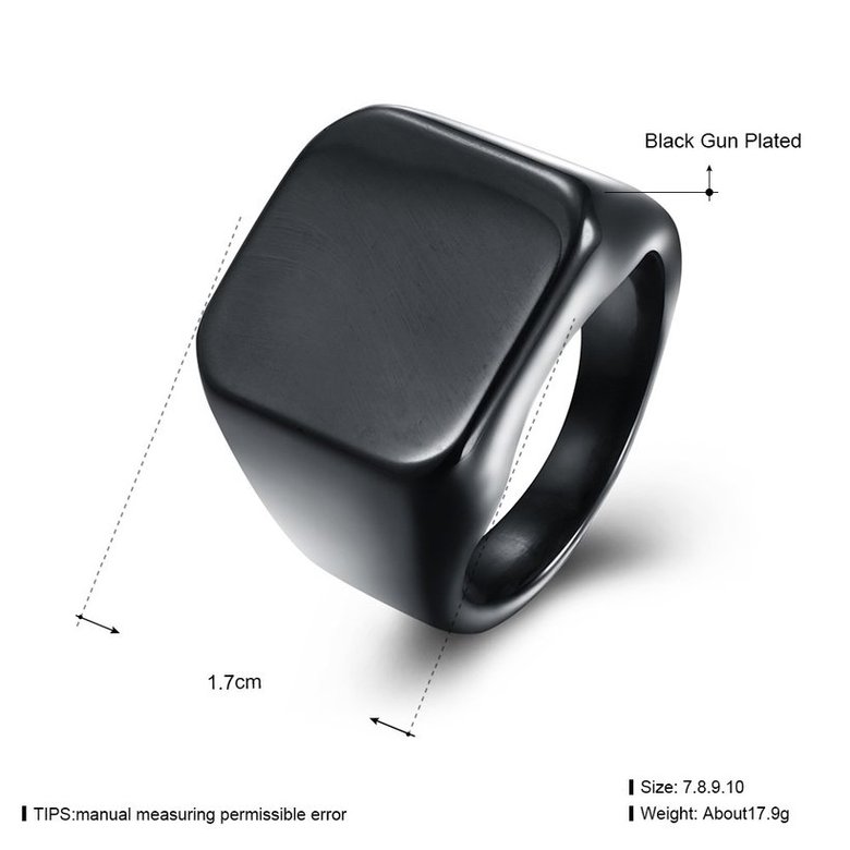 Wholesale Fashion vintage square Black Color Stainless Steel Mens Rings For Boy Friendship gift Jewelry Accessory TGSTR008 4