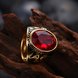 Wholesale Euramerican fashion Vintage big oval red Zircon Stone Rings For Male 18K gold dragon pattern Stainless Steel jewelry Charm Gift  TGSTR137 2 small