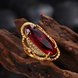 Wholesale Hot sale men Jewelry High polished gold tainless Steel Rings  Charm big oval red Rhinestone Best gift TGSTR005 2 small