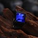 Wholesale Hot Sale vintage Fashion black Stainless steel Men's Signet Ring with big square blue Crystal Stone Rings Good Luck Jewelery TGSTR141 2 small