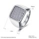 Wholesale Euramerican Trendy Square Weave pattern rings for men 18k gold color stainless steel jewelry cool party accessory TGSTR144 1 small