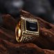Wholesale Hot sale Euramerican Fashion Vintage Square big black zircon Stone Signet Ring Men 18K Antique Gold Wedding Band jewelry  TGSTR145 2 small