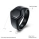 Wholesale Fashion vintage hexagon Black Color Stainless Steel Mens Rings For Boy Friendship gift Jewelry Accessory TGSTR011 4 small