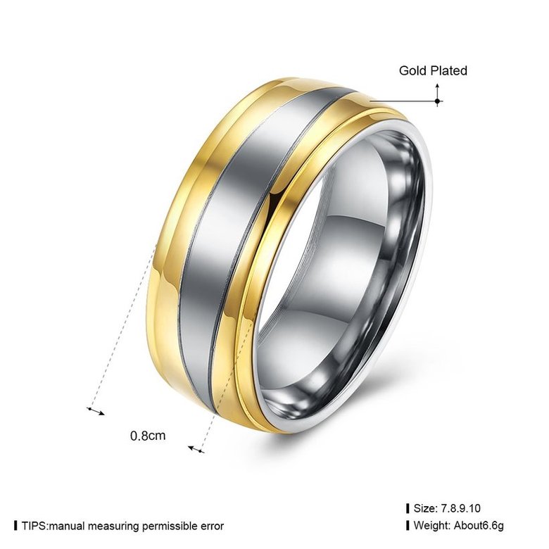 Wholesale  Europe and America popular Wedding Rings For Man Gold/silver Color Stainless Steel Engagement Jewelry Gifts TGSTR148 4