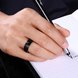Wholesale Fashion Stainless steel Drawing black ring  Wedding party jewelry for Lover gift Gold Stainless Steel Round men Ring TGSTR154 0 small