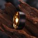 Wholesale Fashion Stainless steel Drawing black ring  Wedding party jewelry for Lover gift Gold Stainless Steel Round men Ring TGSTR154 2 small