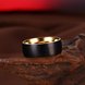 Wholesale Fashion Stainless steel Drawing black ring  Wedding party jewelry for Lover gift Gold Stainless Steel Round men Ring TGSTR154 3 small