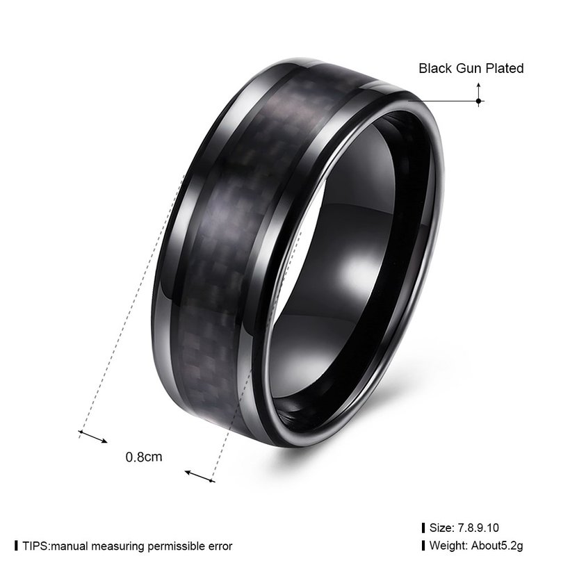 Wholesale Fashion Stainless Steel Woven pattern Ring for Men simple black Rings with 3 colours availble Male Jewelry Accessories TGSTR158 2