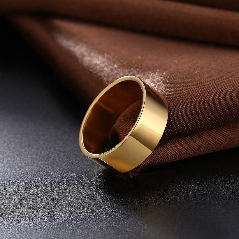 Wholesale Fashion concise style  Charm Jewelry 24K gold Stainless Steel Rings For Men Finger Ring Wedding Party Birthday Gift Dropshipping TGSTR163 5