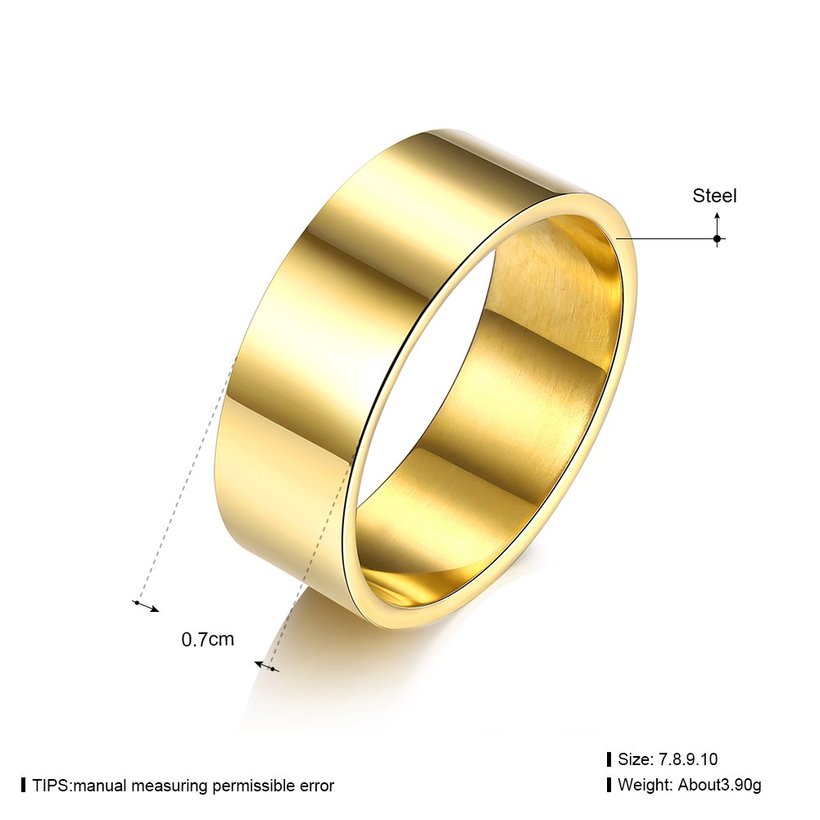 Wholesale Fashion concise style  Charm Jewelry 24K gold Stainless Steel Rings For Men Finger Ring Wedding Party Birthday Gift Dropshipping TGSTR163 8