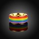 Wholesale Rainbow gold Color Stainless Steel Engagement Wedding Rings for Men Trendy Band unisex Rings Jewelry TGSTR164 1 small